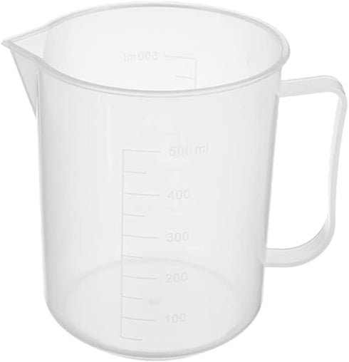 Bettomshin 9Pcs 500ml Metric Straight Shape Plastic Beaker, Graduated Liquid Measuring Cups for Lab