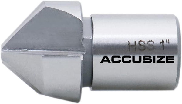 Accusize Industrial Tools 1'' Diameter Rota Cutter Countersink, HSS Countersink with 3/4'' Weldon Shank, CE00-0001