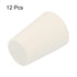 MECCANIXITY Rubber Tapered Plug 15mm to 20mm Solid Test Tubes Bungs, White, 12 Pieces