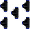 5 Pcs Pneumatic T Shaped 3 Way Tube Reducer Connector, 1/8" Quick Push to Connect Tee Fitting