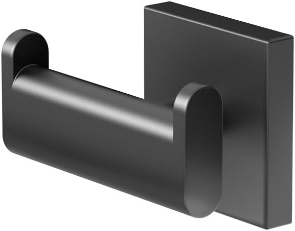 Gatco 4055AMX Elevate Bathroom Double Robe Hook, Matte Black