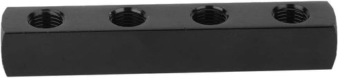 SUS304 Air Hose Manifold Block, 4 Way 1/4 Inch BSPP Thread Inline Manifold Block Splitter