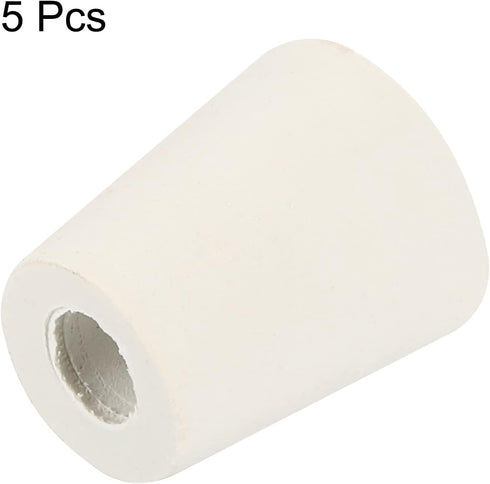 MECCANIXITY Rubber Tapered Plug, 17mm to 23mm with Hole, Test Tubes Bungs Stopper, White, 5 Pieces