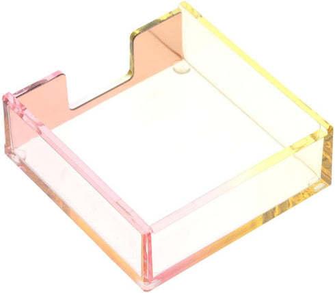 Pink Acrylic Sticky Note Holder, Memo Pad Case, Desk Stand Holders Gift, Business Supplies for Home and Office
