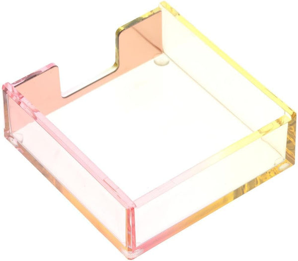 Pink Acrylic Sticky Note Holder, Memo Pad Case, Desk Stand Holders Gift, Business Supplies for Home and Office