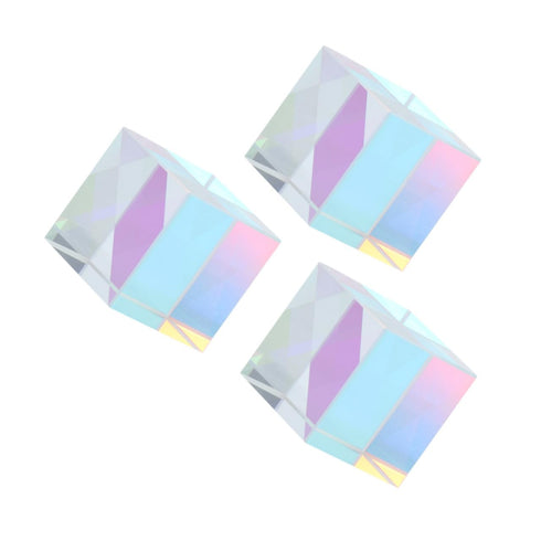 3sets 3pcs*3 Prism Cube Glass Cube for Light Refraction Experiment School Science Kit