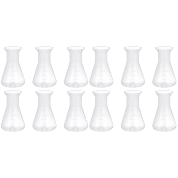 12pcs Flask Bottle Kit, Learning Mouth Supplies, Erlenmeyer Wide Triangular Bottles for Scientific Use