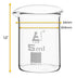 EISCO Beaker, 5ml - Low Form with Spout - Ungraduated - Borosilicate 3.3 Glass