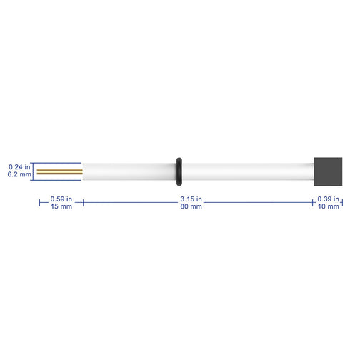 Graphite Rod Nickel Electrode, 10x10x3 mm Laboratory Electrolytic Cell Nickel Electrode with PTFE Body