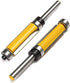 Mesee 2Pcs Top and Bottom Bearing Flush Trim Pattern Router Bit Set, 1/4'' Shank Template Trimming Bits