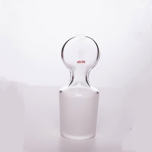 Glass Penny Head Glass Hollow Stopper for 45/50 Outer Joint Glass, Borosilicate Glass,with Closed Bottom