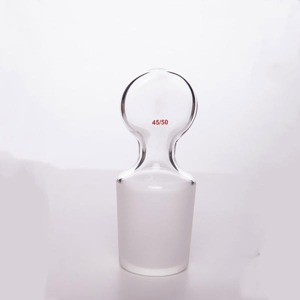 Glass Penny Head Glass Hollow Stopper for 45/50 Outer Joint Glass, Borosilicate Glass,with Closed Bottom