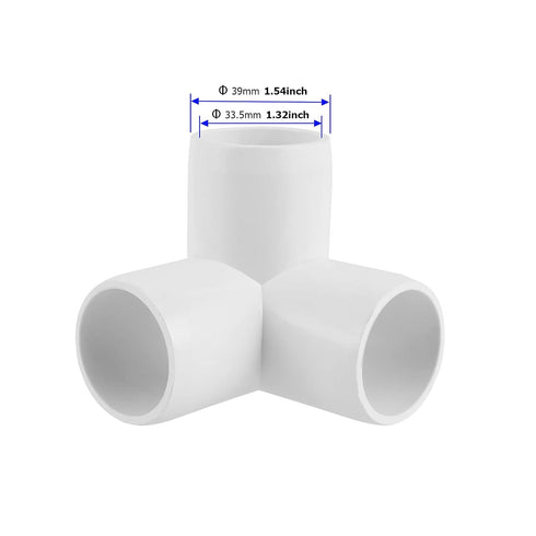 20 Pack 1 Inch PVC Pipe Elbow, 3 Way Tee Fittings Connectors, SCH40 Furniture Grade, White