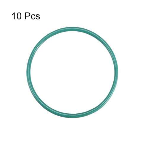 uxcell Fluorine Rubber O-Rings, 50mm OD 45.2mm ID 2.4mm Width FKM Seal Gasket for Machinery Plumbing, Green, Pack of 10