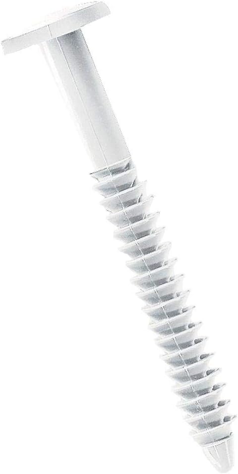 MidAmerica White 3" Shutter Lok Peg Fasteners 60 Pack Spikes Longer and Stronger