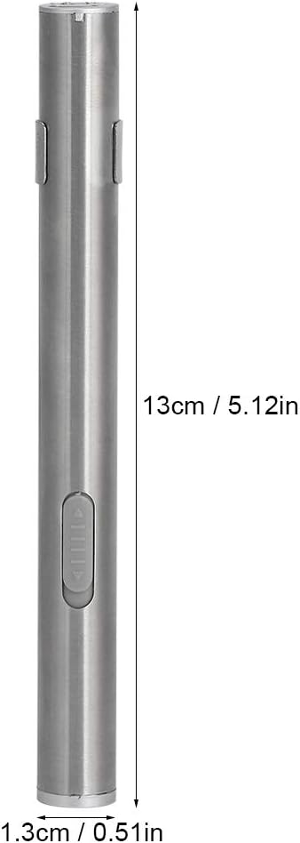 Fafeicy LED USB Penlight Mini Diagnostic Medical Pen Light, Stainless Steel Rechargeable Pen Light with Pocket Clip +