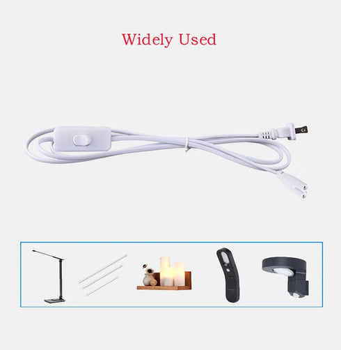 T5 T8 Led Tube Light Power Extension Cord, 6FT/1.8M, 2 Prong, 4PCS with On/Off Switch