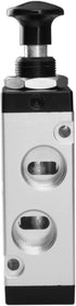 Baomain Hand Pull Valve, 2 Position 5 Way G3/8 Air Hand Lever Operated Valve, Manual Control Push-Pull