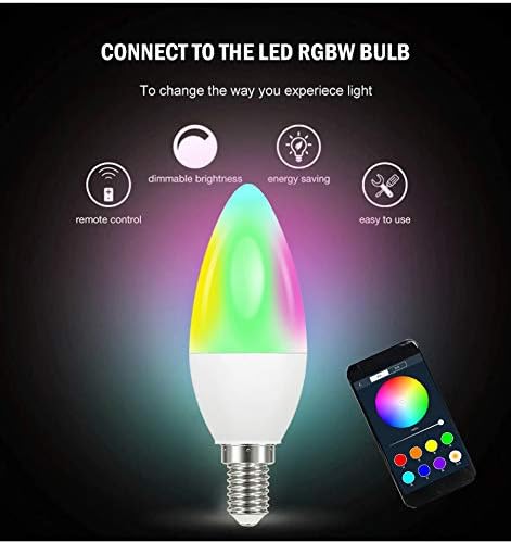 Bulbs,Smart Bulb E12 Dimmable 120v Lightbulbs,2 Pack Chandelier Light Candelabra Led Light Decorative White & Color