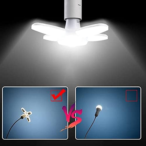E27 Foldable LED Bulb, 28W Fan Blade Timing Lamp, AC85-265V, Remote Controller for Home Ceiling Light (Only Fan Bulb)