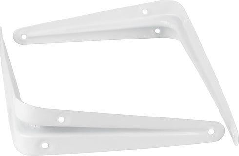 ZOENHOU 24 Packs White Shelf Brackets, 12 x 10 Inch Heavy-Duty Metal Steel Corner Brackets with Screws for Wall Shelves