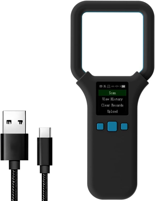 AHANIN Pet Microchip Scanner RFID 134.2Mhz/125Khz FDX-B(ISO 11784/11785) Chip Reader 1000 Data Records