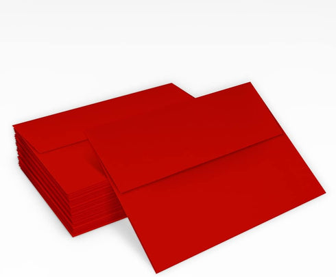 LUXPaper A2 Invitation Envelopes, 4 3/8" x 5 3/4", Holiday Red, 60lb Text, 50 Qty