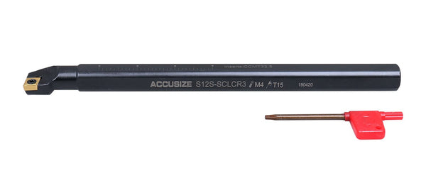 Accusize Industrial Tools 3/4'' x 10'' Overall Length, RH SCLCR Indexable Boring Bar with CCMT32.5 Inserts