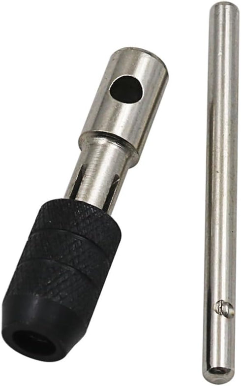 9 Pcs Adjustable T-Handle Ratchet Tap Holder Wrench Set, Metric Tap Drill Set with 4 Pcs Taps