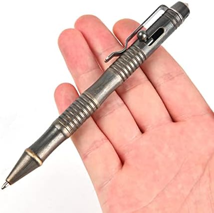 SMOOTHERPRO Solid Brass Bolt Action Pen, Refillable Heavy Duty for Tremor Parkinson Arthritic Writing, Retro Black