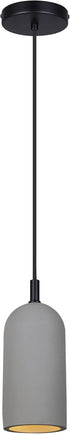 Canarm Jack 1-Light Pendant Light, Matte Black with Gray Cement Shade, Contemporary