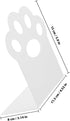 Cat Paw Metal Bookends Hollow White Holders for Study Desk and Shelves Stable Book Stoppers Organizer Documents