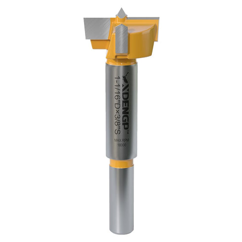 Forstner Bit 3/8 inch Shank, Cutting Diameter 1-1/16 inch, Drill Bit for Woodworking, Hole Opener for Plastic, Plywood