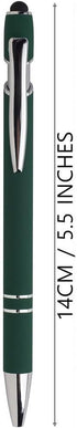 Retractable Ball Point Pens with Stylus Tip, Medium Point Soft Touch Metal Matt Wine Red Barrel, Black Ink, 10 Count
