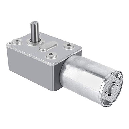 DC 12V High Torque Worm Gear Motor, Reversible Speed Reducing Gear Motor with Female Shaft (5RPM)