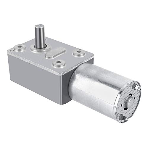 DC 12V High Torque Worm Gear Motor, Reversible Speed Reducing Gear Motor with Female Shaft (5RPM)