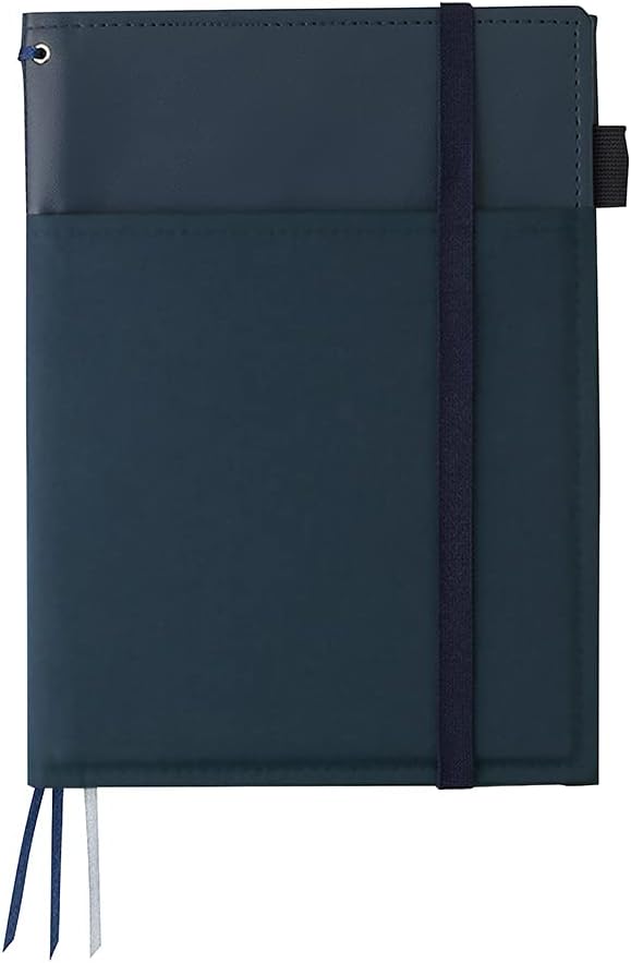 KOKUYO Systemic Synthetic Leather Cover Notebook, A5, 50 Sheets, Navy Blue, Japan Import