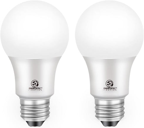 Energetic 2-Pack Dusk to Dawn LED Outdoor Light Bulb, 60 Watt Equivalent(6W),