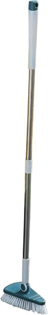 37" Tub Cleaner Brush with Long Handle, Extendable Tub Scrubber with Locking Head, No Scratch Shower Cleaning Brush