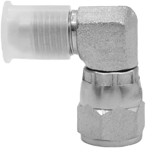 (2-PACK) 6500-04-04 Hydraulic Hose Adapter Fitting 1/4" Male JIC 37° Flare × 1/4" Female JIC 37° Swivel Nut 90° Elbow