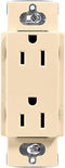 Lutron Claro 15 Amp Duplex Outlet, CAR-15-IV, 125 Volts, Ivory