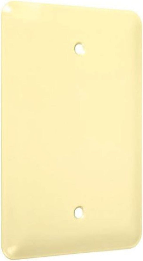1-Gang Metal Wallplate, Maxi, Blank, Ivory Smooth by TayMac