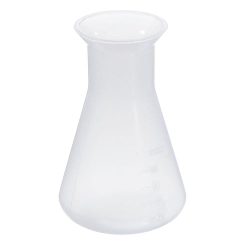 PATIKIL 100ml Plastic Erlenmeyer Flask - 1 Pack Wide Mouth Conical Flask for Laboratory, Clear