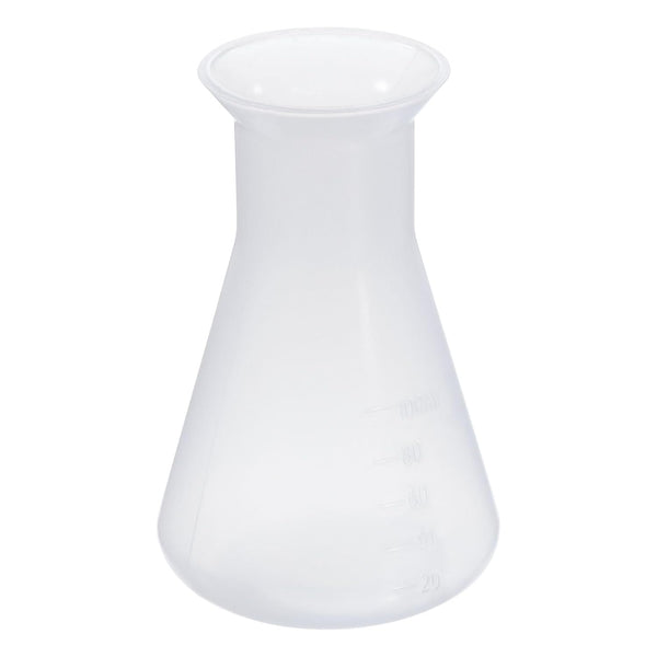 PATIKIL 100ml Plastic Erlenmeyer Flask - 1 Pack Wide Mouth Conical Flask for Laboratory, Clear