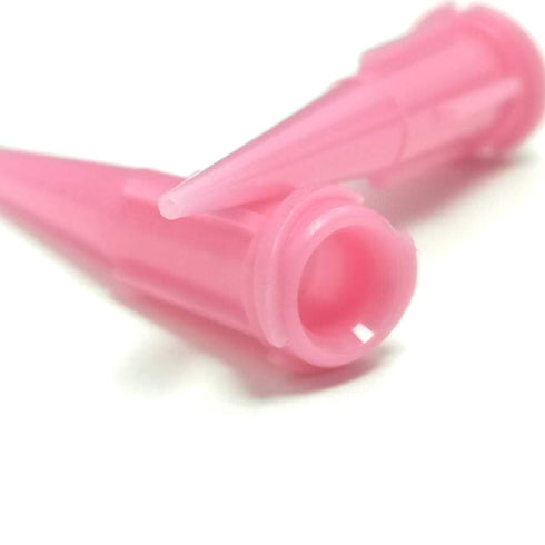 20 Gauge 1.24 Inch Blunt Plastic Tapered Tip Dispensing Fill Needle, Precision Filling (Pink, 20 Pcs)