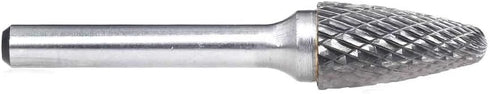 SF-5 Tungsten Carbide Burr Tree Shape Radius End Double Cut Rotary Burr File, 1/2” Cutter Dia X 1” Cutter Length