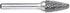SF-5 Tungsten Carbide Burr Tree Shape Radius End Double Cut Rotary Burr File, 1/2” Cutter Dia X 1” Cutter Length
