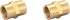 Brass Coupling 1/4" NPT Female x 1/4" NPT Female Hex Head Pipe Fitting (Pack of 2) - Air Hose Adapter