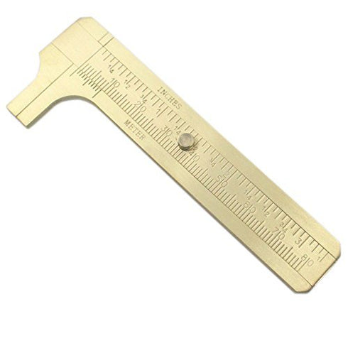 Mini Brass Sliding Caliper - 80mm Double Scale for Measuring Gemstones and Jewelry Components Bead