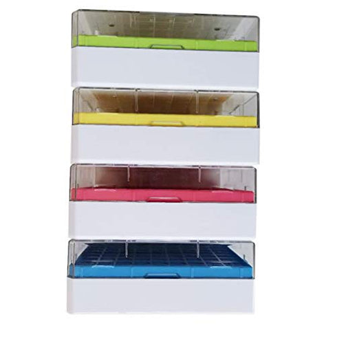 Polycarbonate CryoBox Vial Rack, 81 Place (9 x 9 Array) - Blue/Green/Red/Yellow (Pack of 4)